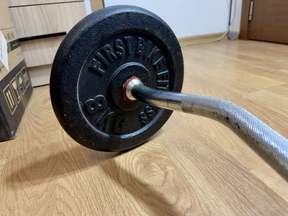 Haltera Z 120cm si gantera 45 cm cu discuri de 28kg