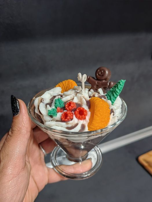 Коледна свещ ръчна изработка