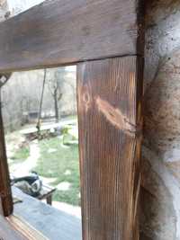 Състарено дървено огледало от бор