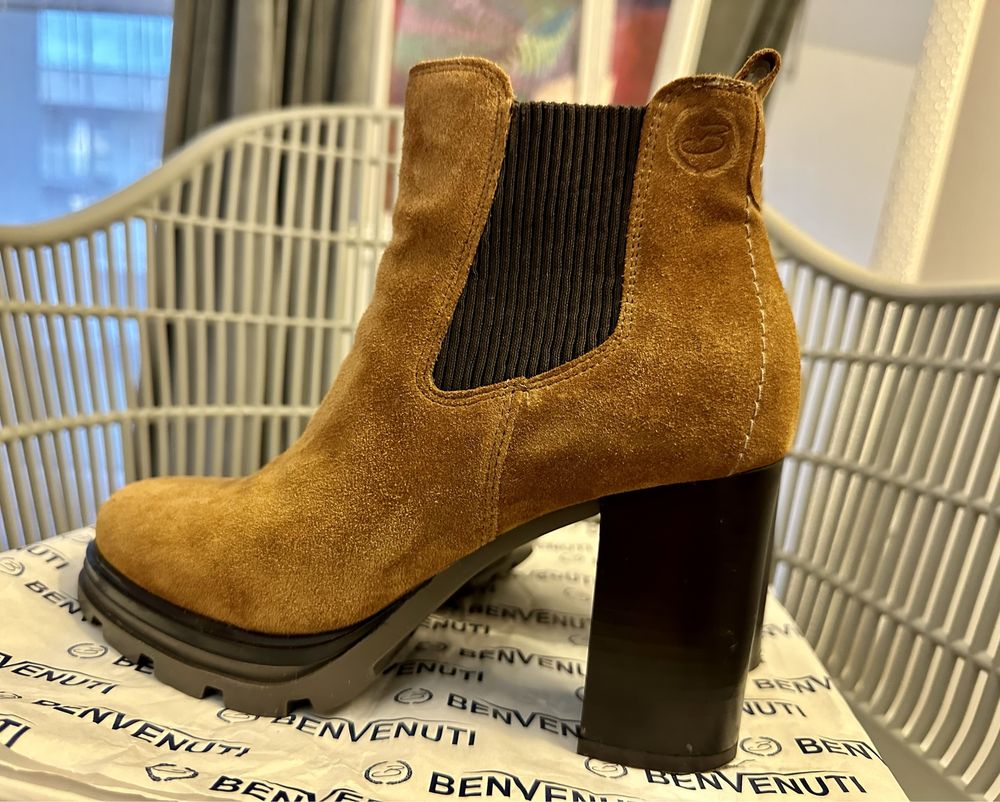 Botine damă Benvenuti din piele întoarsă