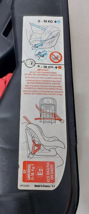 Scaun Auto BabyGo 7, ptr bebeluși și copii de la 0 la 18 Kg.