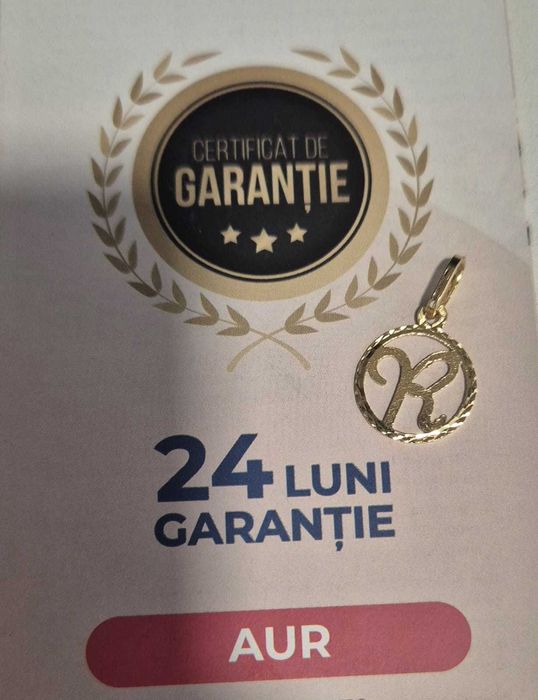 Pandantiv de aur, initiala R (AG32 B27434.3) 2 ANI GARANTIE!