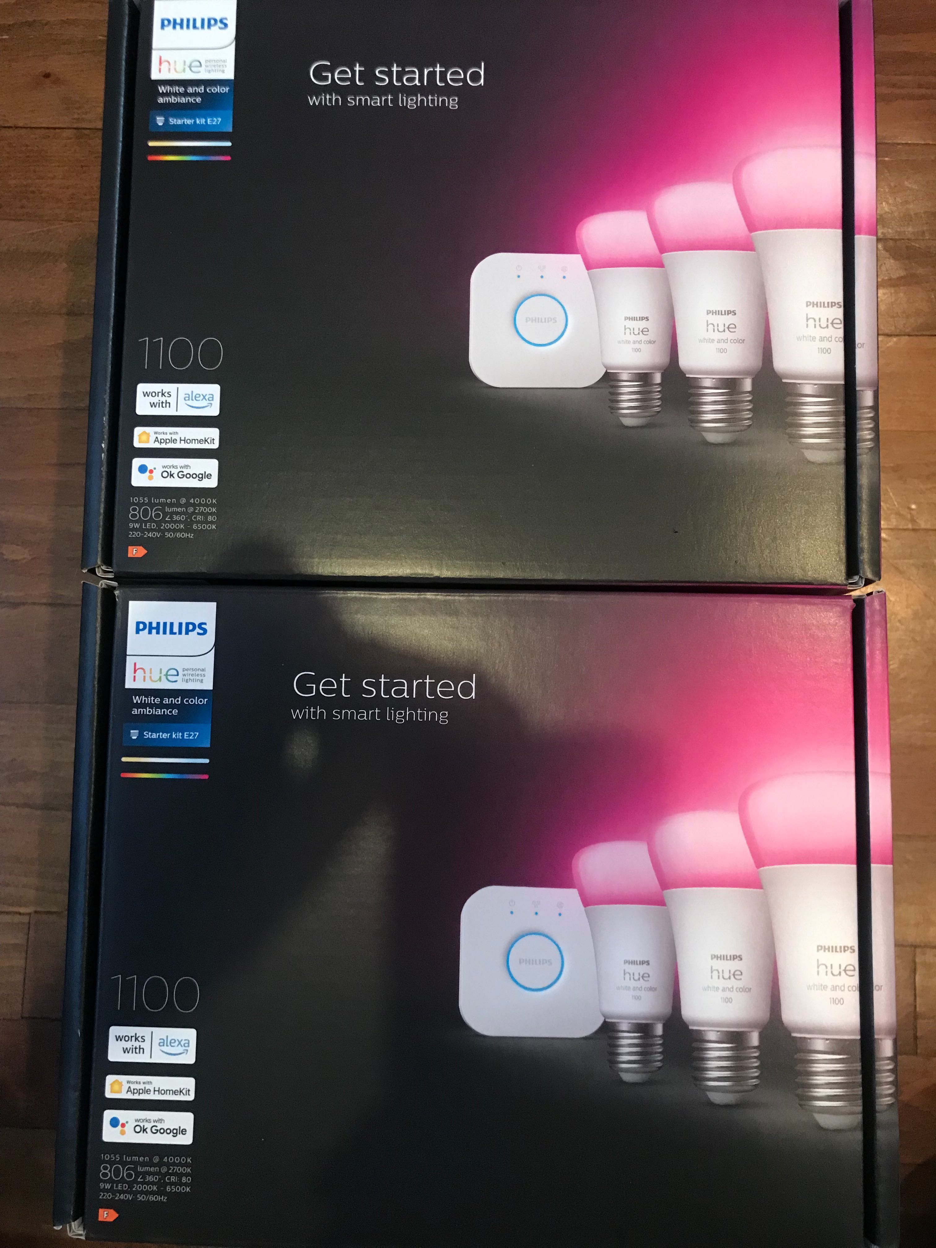 PHILIPS Hue 3 бр LED Крушки бяла цветна светлина и рутер за управление