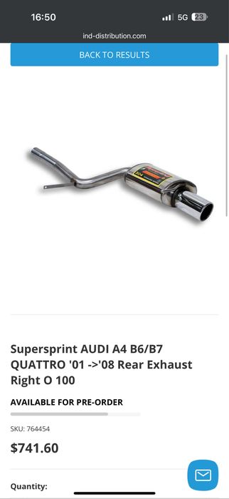 Гърнета Supersprint Audi A4 B6 B7