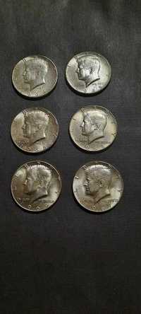 monede argint half dollar Kennedy SUA, anii :64-65-66-67-68-69