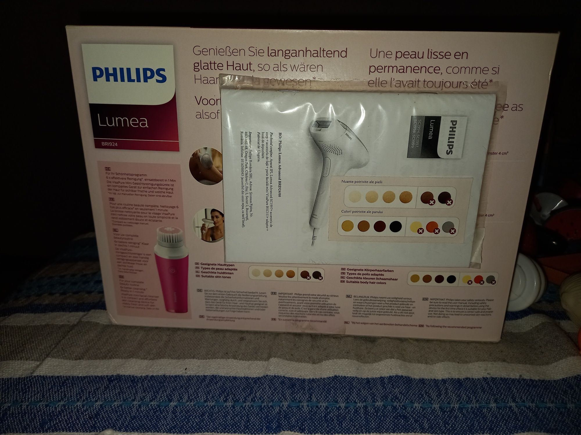 Philips epilator definitiv cu impulsuri  perie faciala