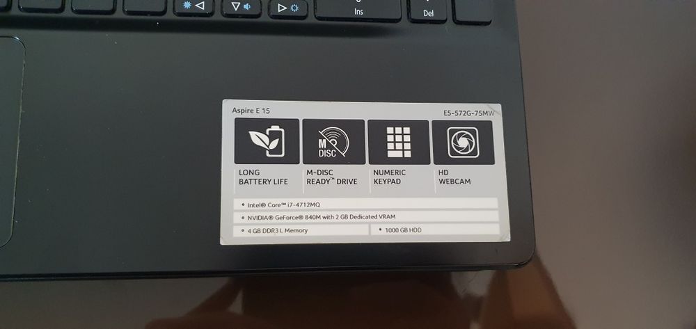 Laptop Acer Aspire E15, i7, Nvidia 2GB