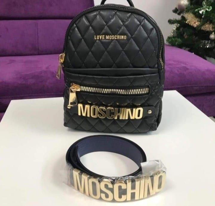 Seturi  Moschino,modele diferite,curea+rucsac,logo metalic