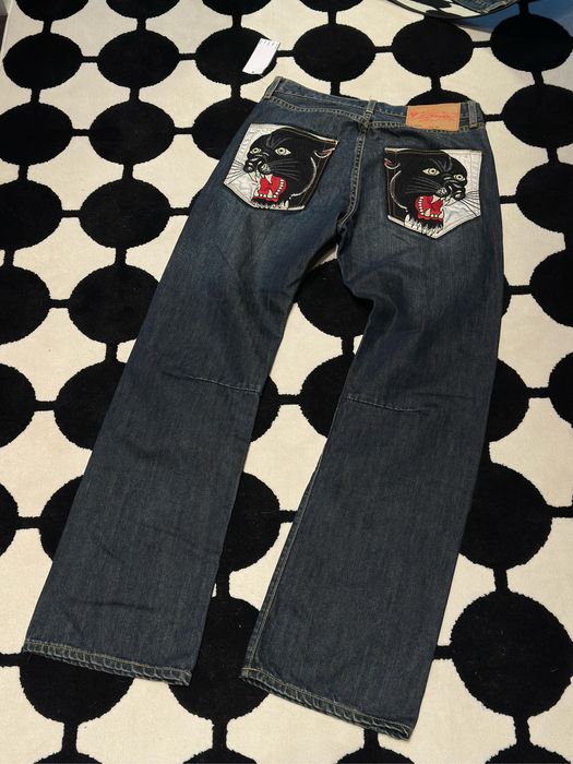 Ed Hardy Panthers Jeans - 32W 32L Red Cotton дънки