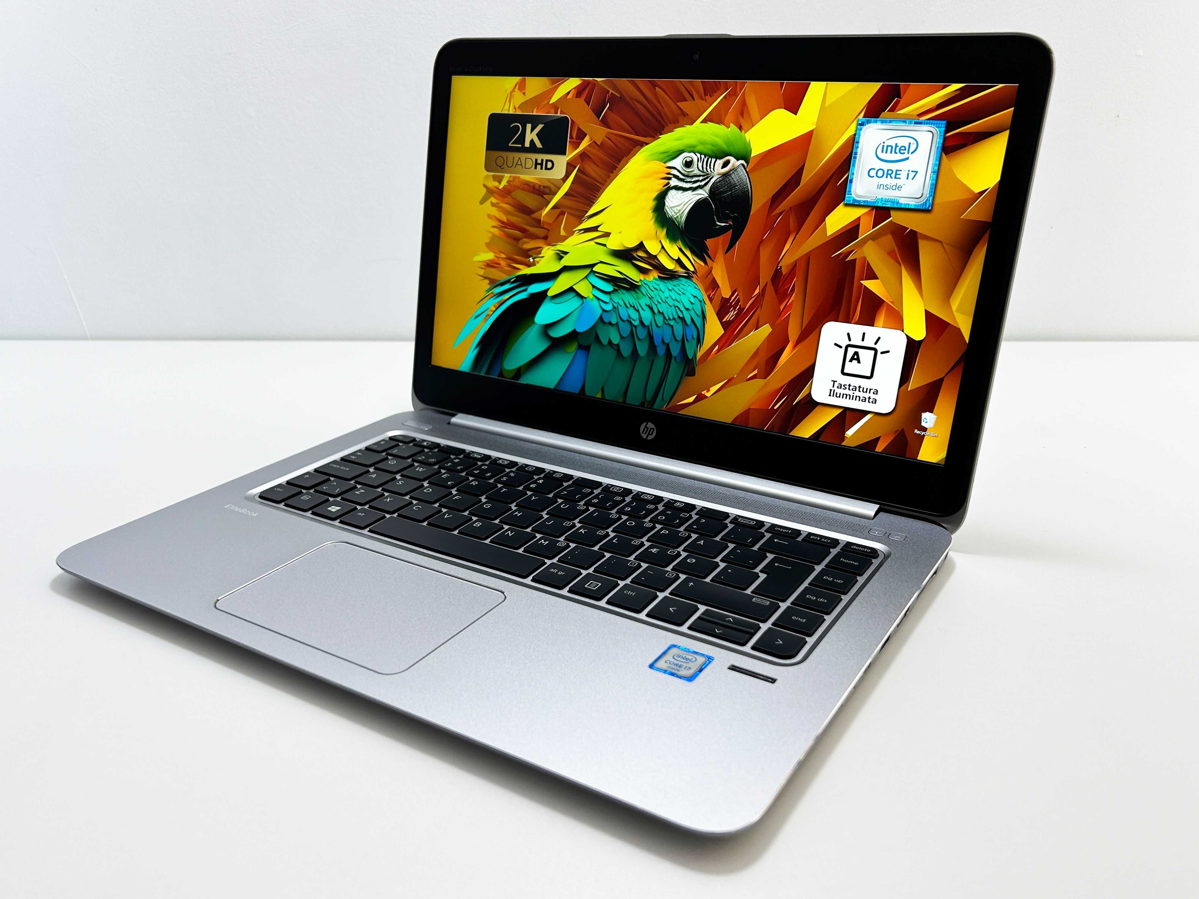 Laptop HP EliteBook i7 gen 7th Ecran 2K ultraportabil metalic CA NOU