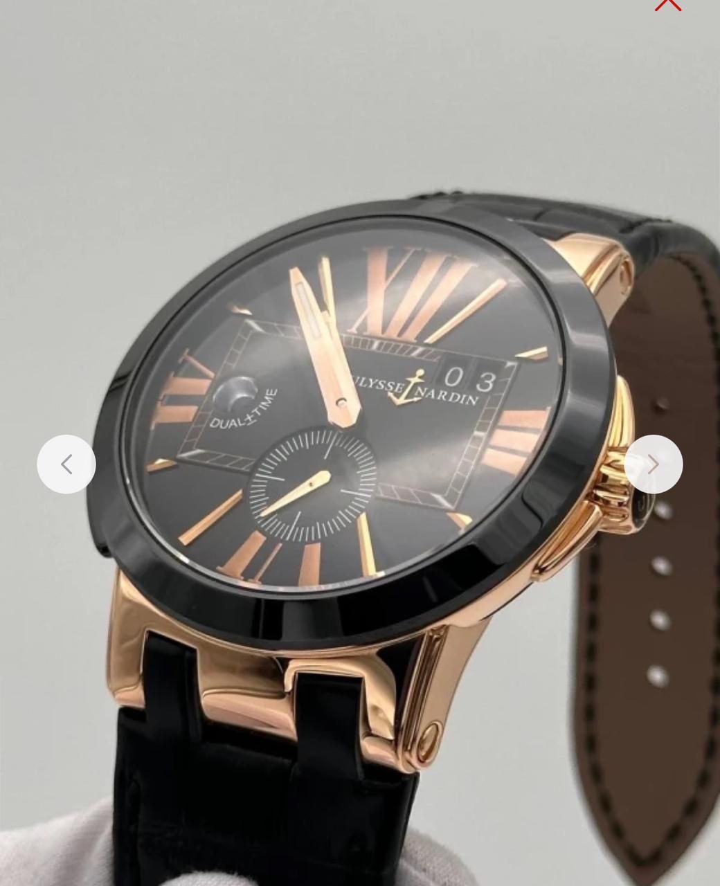 Оригинал ULYSSE NARDIN EXECUTIVE DUAL TIME часы в золоте 18к
