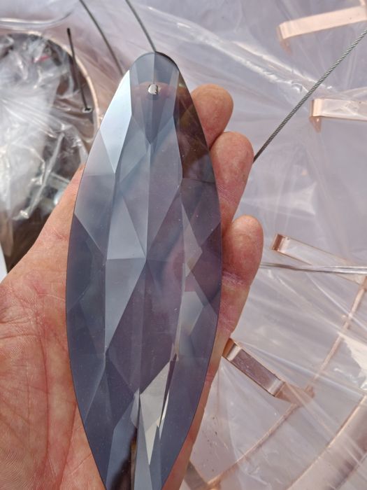 Нов кристален полилей Ф60 см 8×Е14 кристали K9 Raindrop трапезария