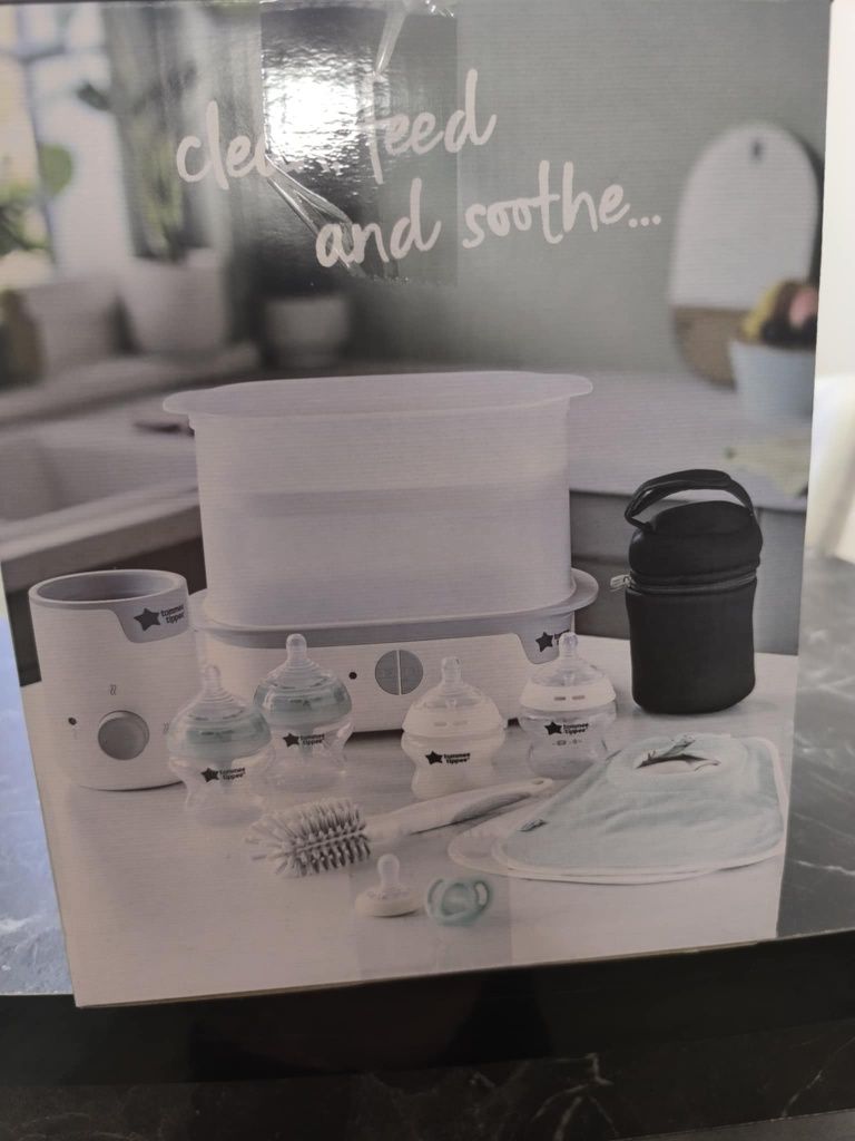 Tommee tippee starter set шишета,стерилизатор,нагревател