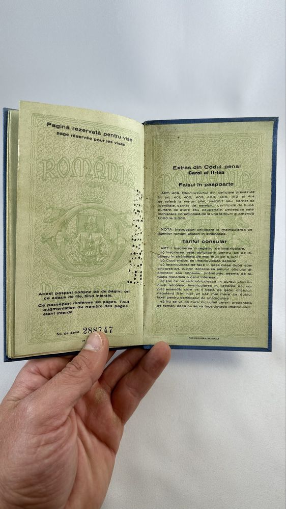 Pasaport vechi interbelic document regalist de colectie