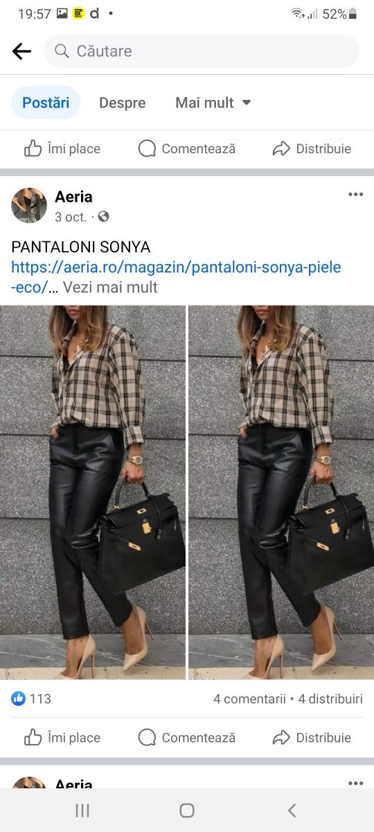 Pantaloni imitație de piel