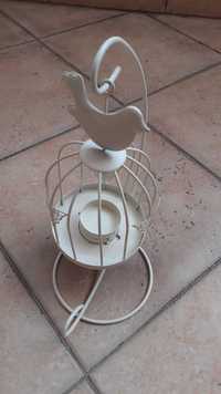 фенер-свещник метален, дизайнерски тип клетка за птици, ретро, за свещ