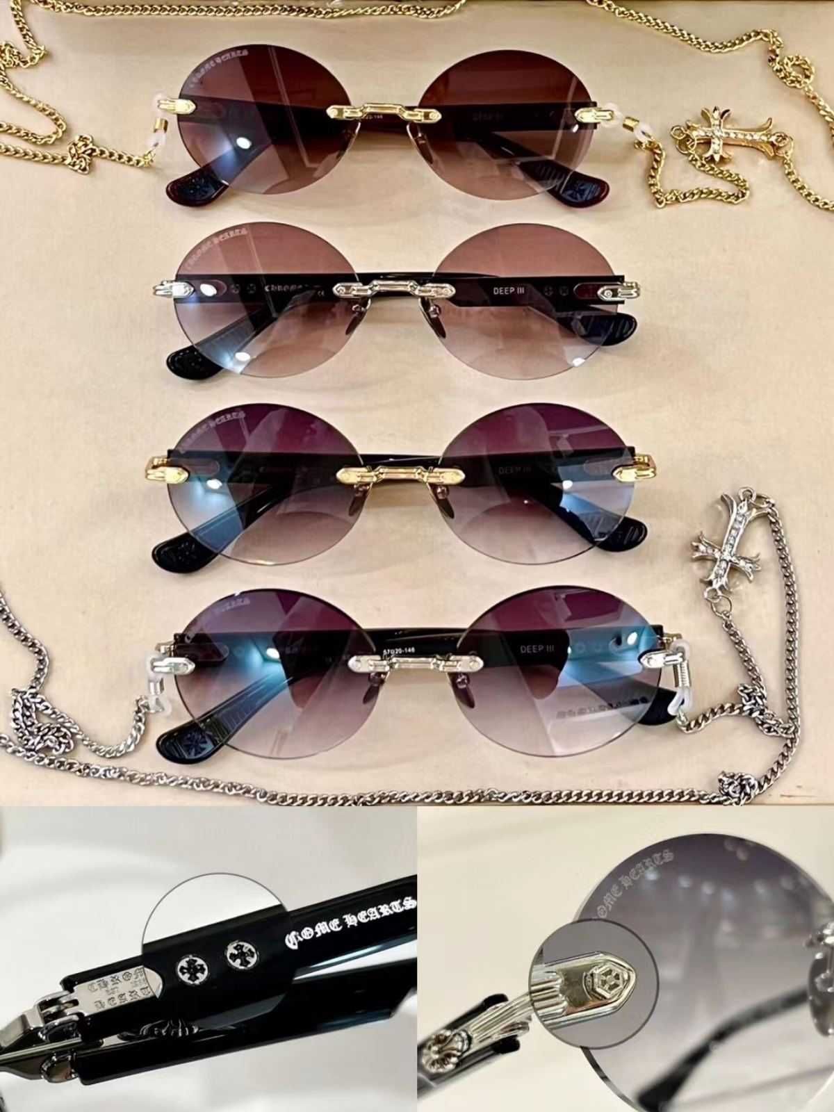 Chrome Hearts DEEP II Gold Sunglasses Deep 2 Слънчеви очила