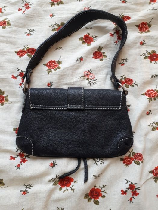 Poseta dama din piele naturala, bleumarin