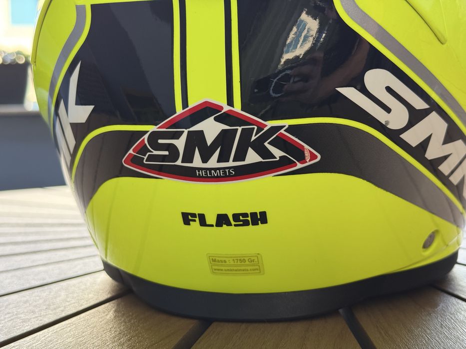 Casca moto M, SMK Flash Vision (flip-up) cu pin-lock si husa, ca noua