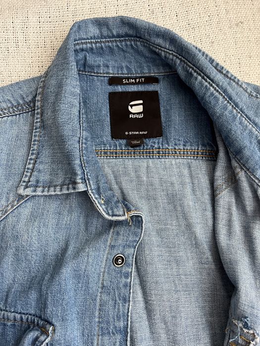 Нова дънкова риза G Star Raw, Slim fit, размер L