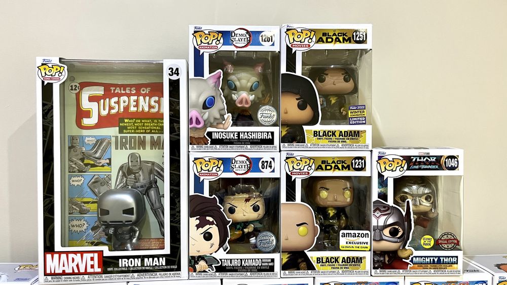 Funko pop - Marvel, Anime, Demon Slayer, Dc, Black Adam, Tanjiro, Iron