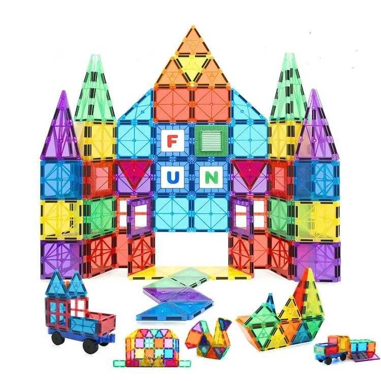 Set constructie magnetic 3D nou, 100 piese, 2+ ani, multicolor