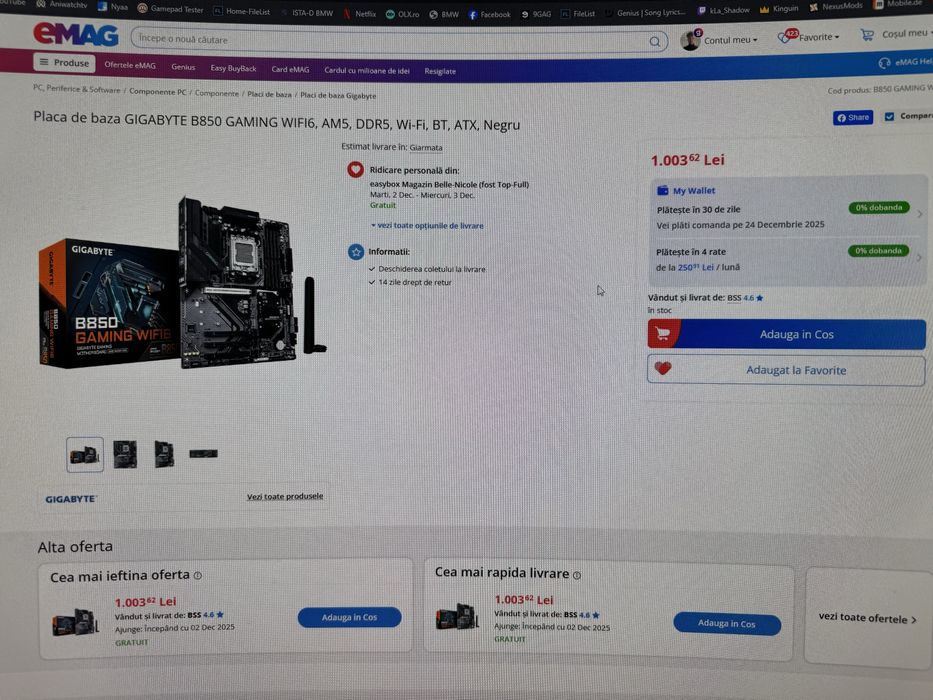 Placa de baza Gigabyte B850 Gaming WIFI6 AM5