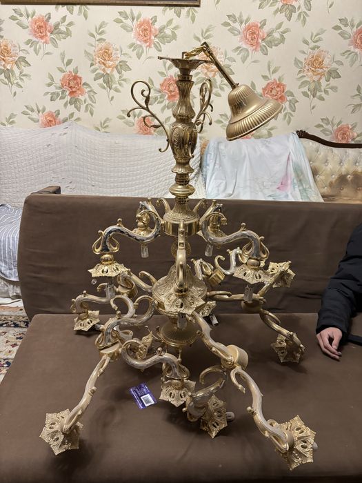 Люстра золотая советская