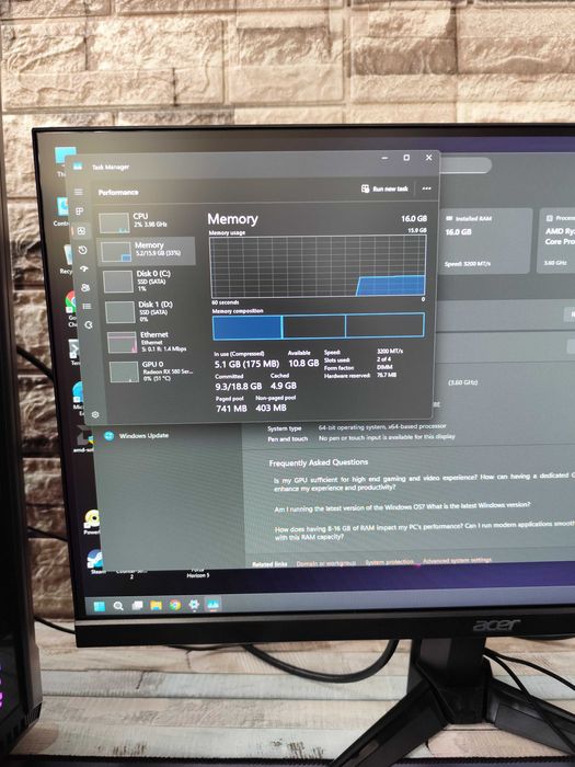 Calculator/PC Gaming–Ryzen 5 3600, RX580 8GB, RTX 3060 12GB, 16GB DDR4