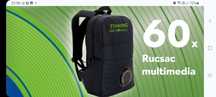 Rucsac multimedia NOU, negru, echipat cu difuzor detasabil, cu LED