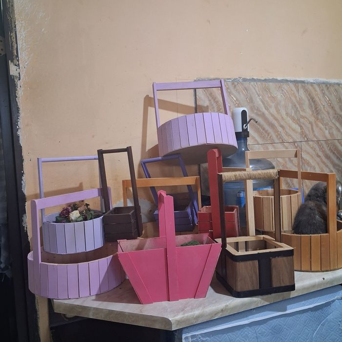 Корзинки деревянные для подарков