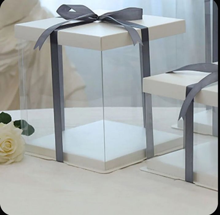 Прозрачная коробка для торта