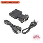 VGA към HDMI конвертор 1VGA адаптер за PC лаптоп към HDTV проектор