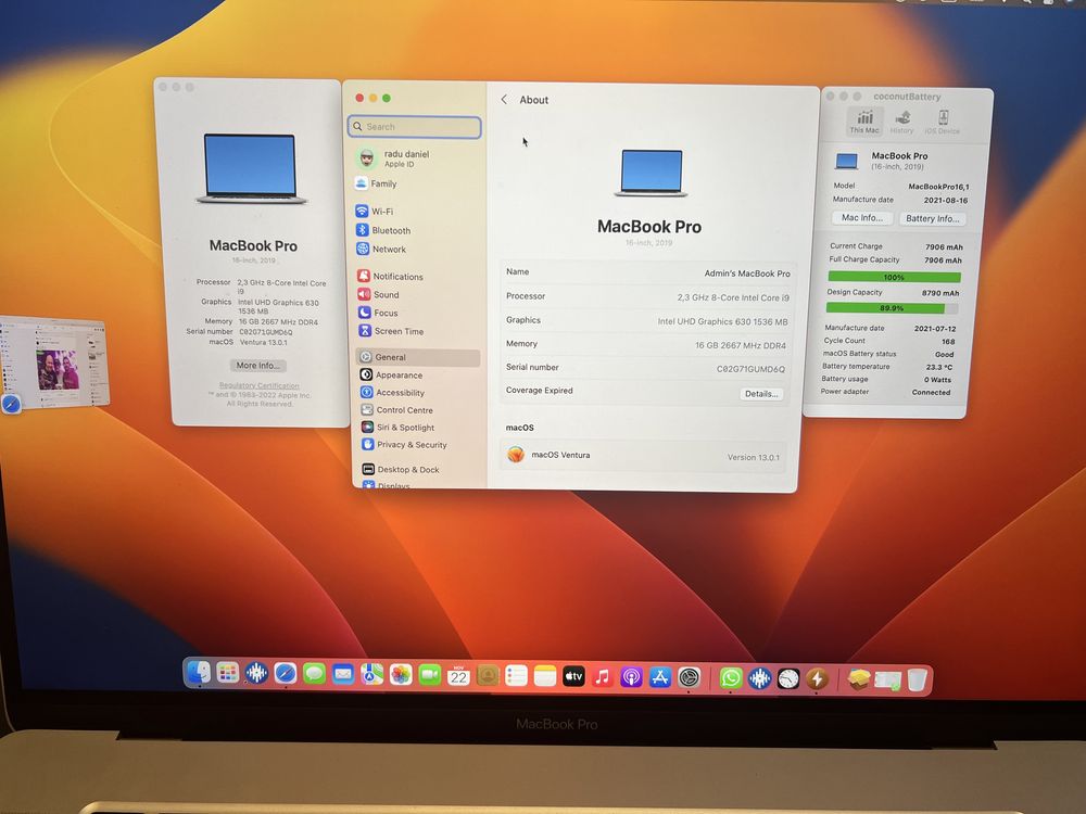 MacBook Pro 16 I9 2019 podus si ACTIVAT 2021 Impecabil!