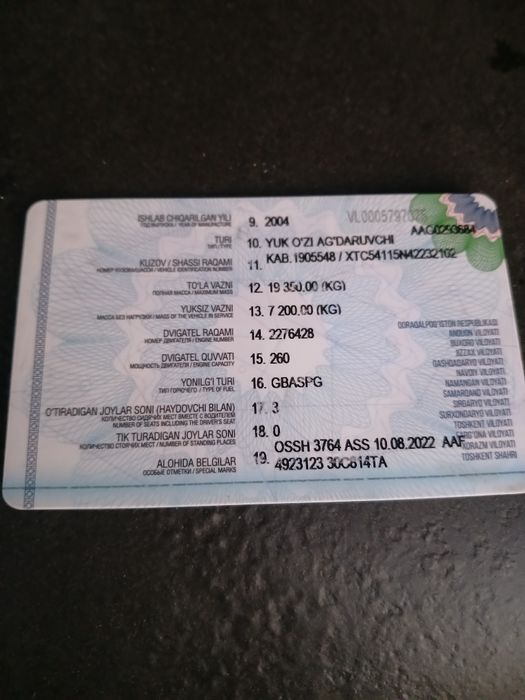 Euro2 kamaz dizel gazga ruxsati bor