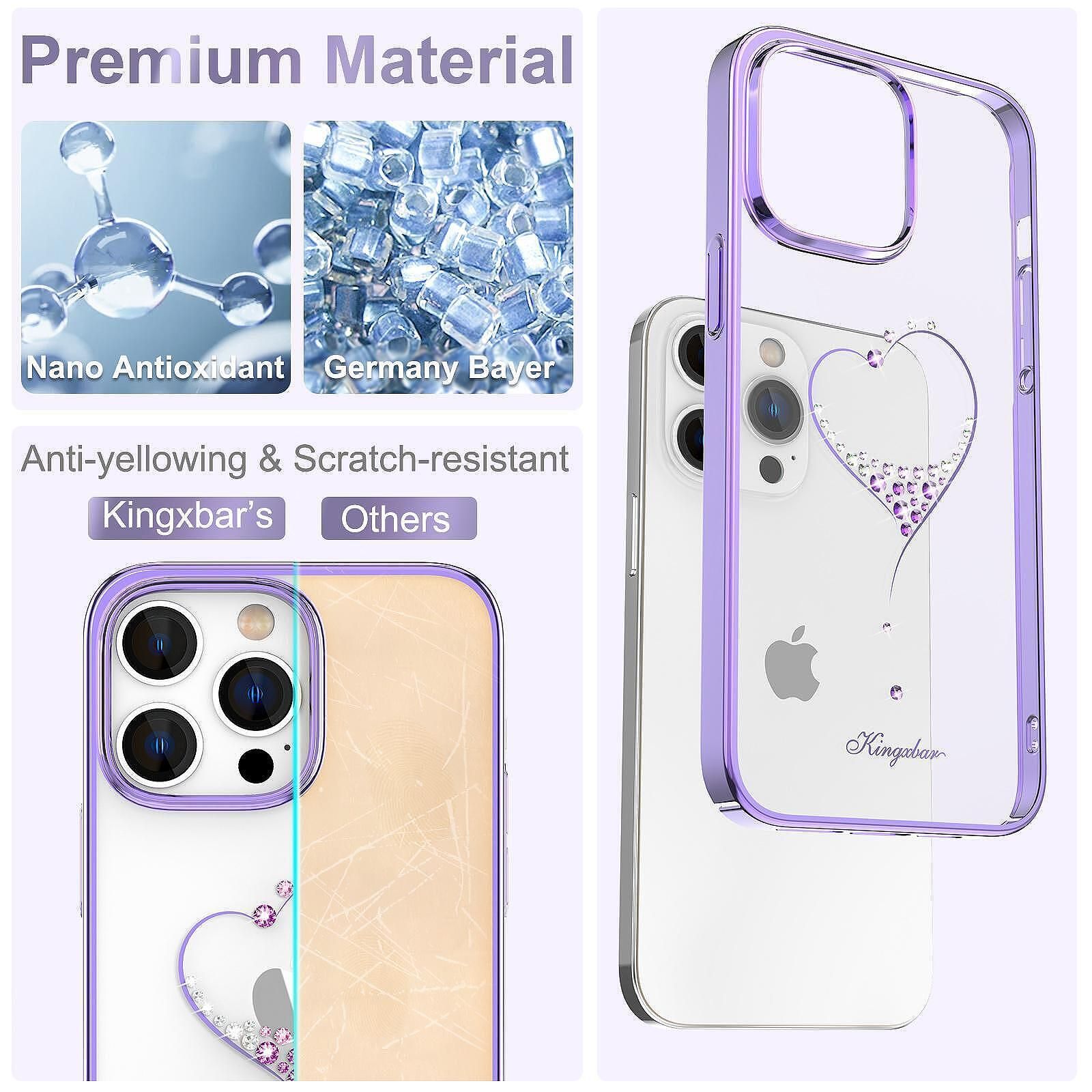 Кейс kingxbar wish series swarovski cristal за iphone 14 pro max purpl
