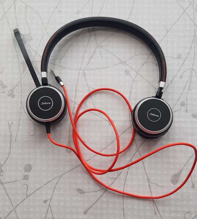Професионални слушалки Jabra Evolve 40 MS Stereo, Черни/Червени