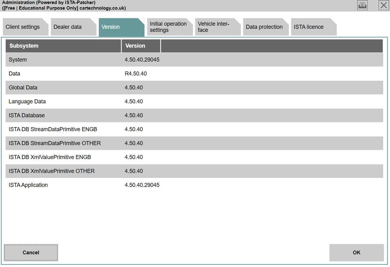 Tester/Diagnoza ISTA+ 4.50.40/INPA 5.0 ENET/K+DCAN pana in 10.2024