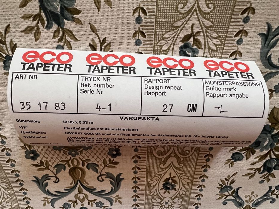 Set 6 role tapet Eco Tapeter, model clasic floral, fabricat in Suedia