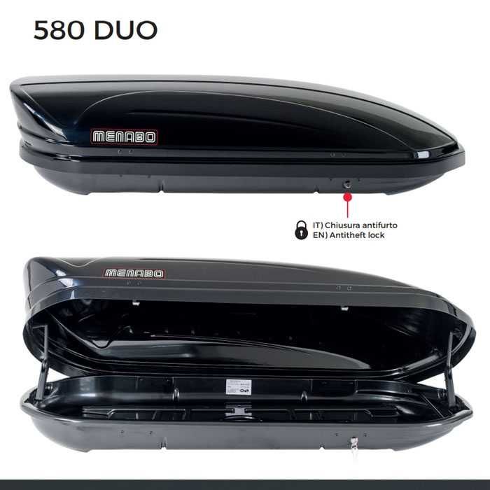 Автобокс Menabo Mania Duo 580L (черен)