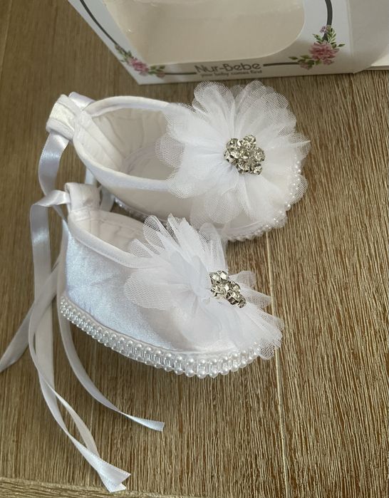 Rochiță cu bandană și încălțăminte fetiță, mărime 6-9 luni