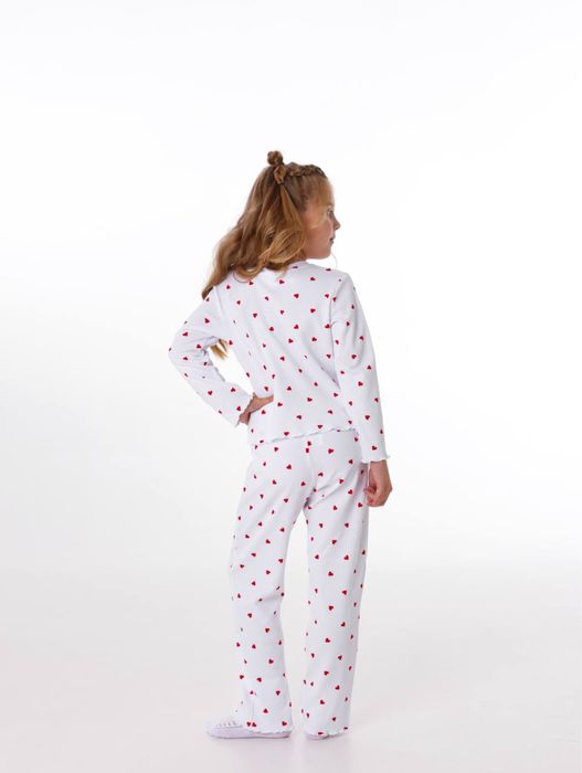 Десткая пижама с сердечками для девочек 100% хлопок