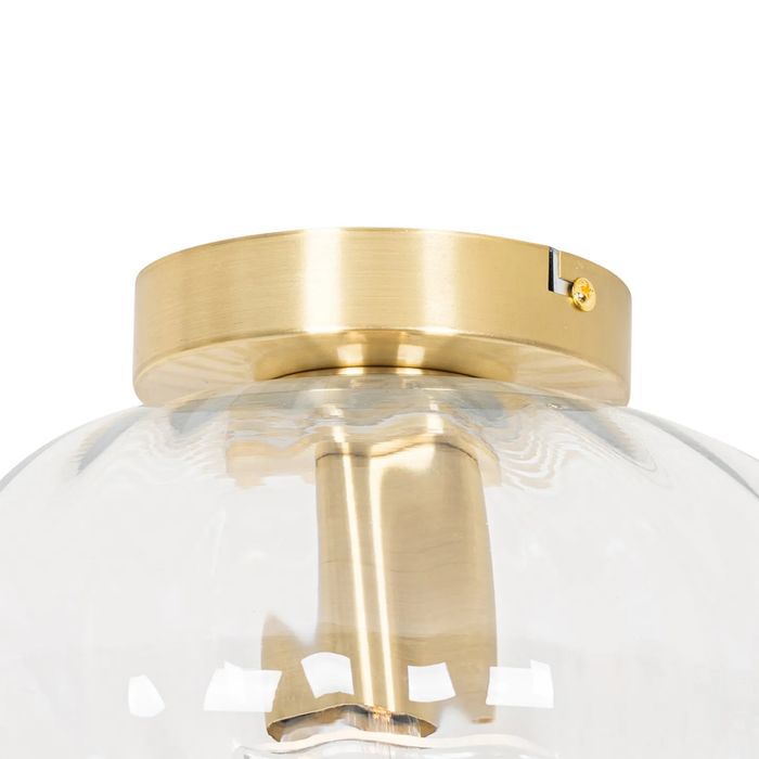 Plafoniera Art Deco aurie cu sticla, E27 - Ayesha