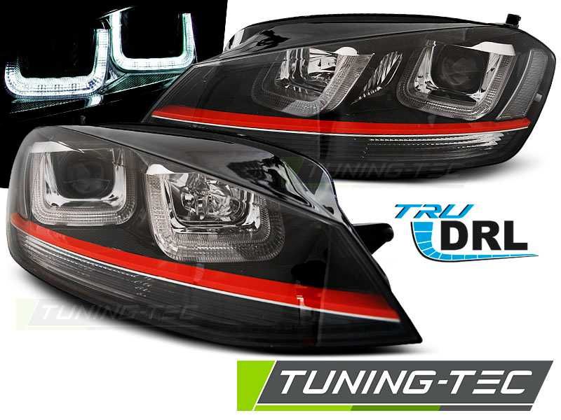 Faruri W GOLF 7 12-17 cu dunga rosie GTI Design cu lumina de zi