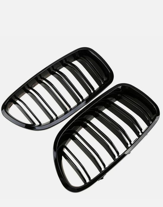 Grila Dubla Grilaj Nari  BMW Seria 5 F10 2008-2018 F11 negru lucios