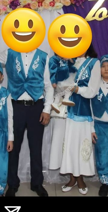 Жилеты в казахском стиле. Мама папа и дочка!!