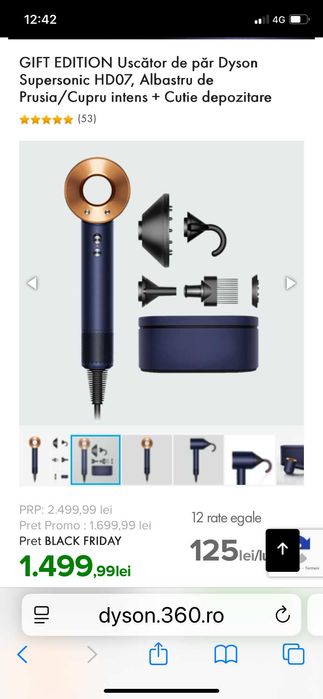 Uscător de păr Dyson Supersonic HD07, NOU