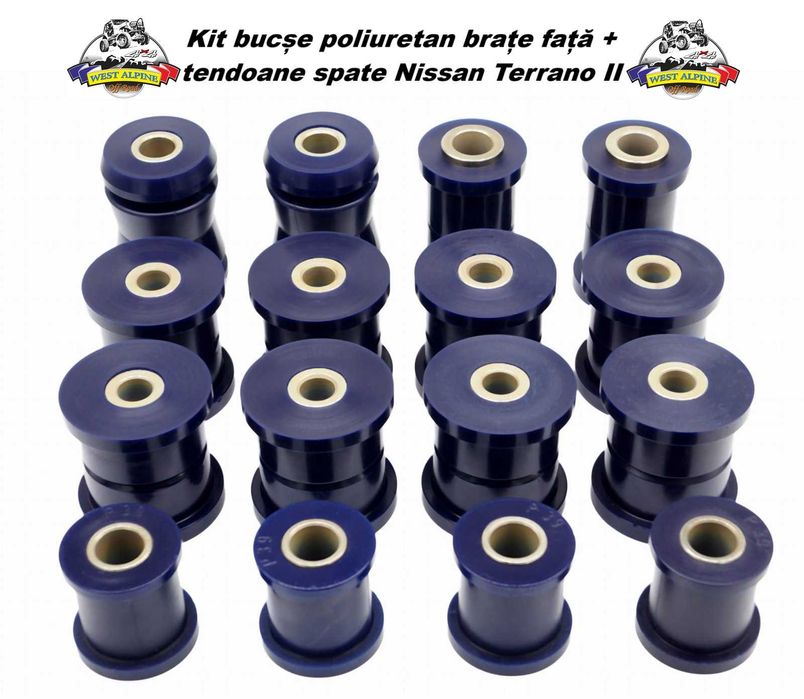Kit complet bucse poliuretan Nissan Terrano 2 + Panhard/Bara stabiliza