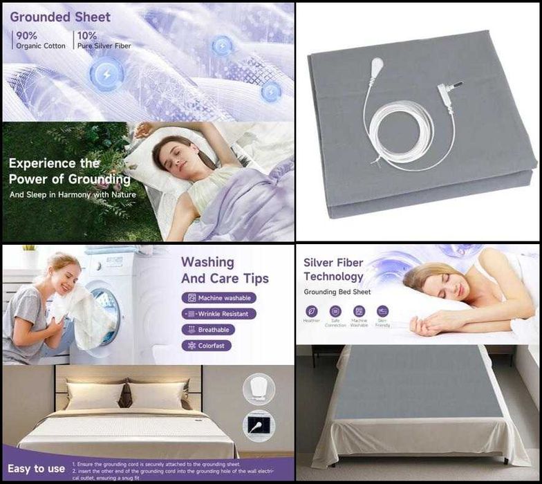 Заземяваща Aнтистатична Надматрачна Подложка Легло 10% Сребърни Нишки