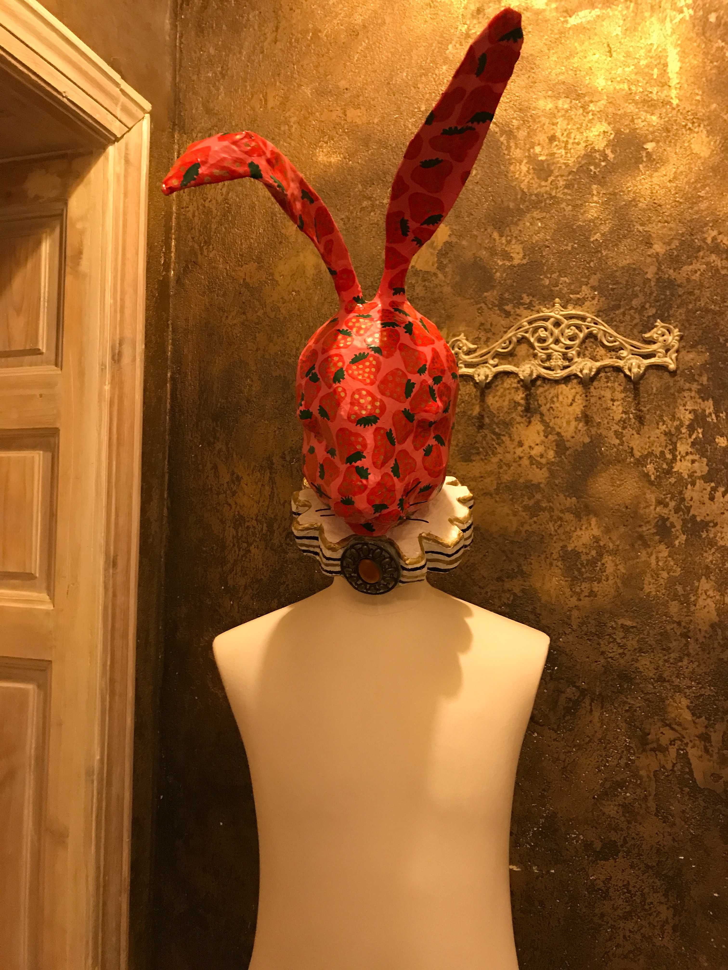 Глава за манекен заек декорация за магазин фотосесия папие маше